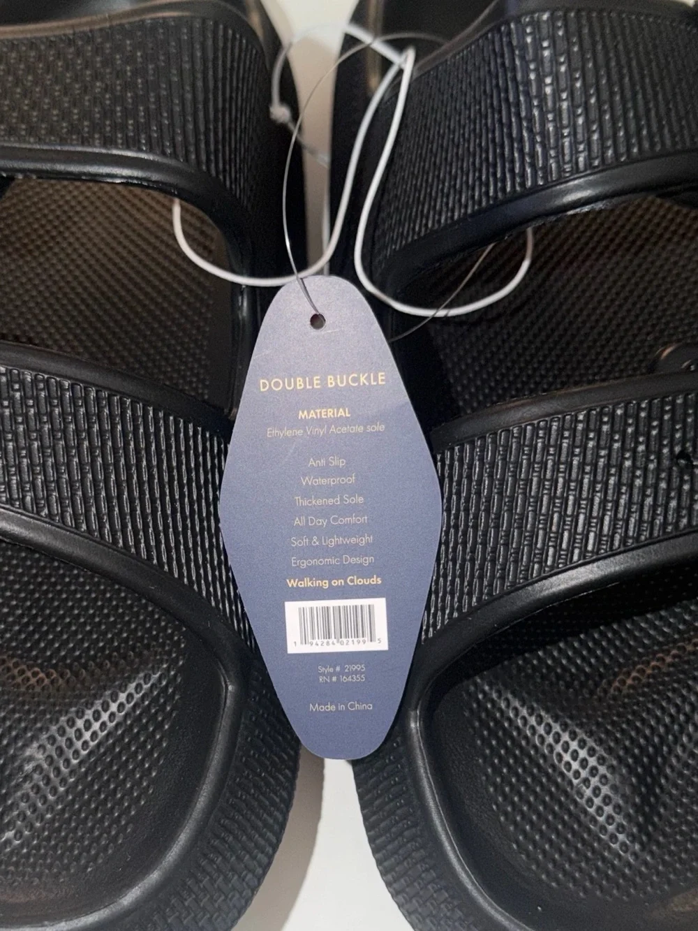 *new* Slyde Men's Black Double Buckle Slide Sandals Size M(8/9)
